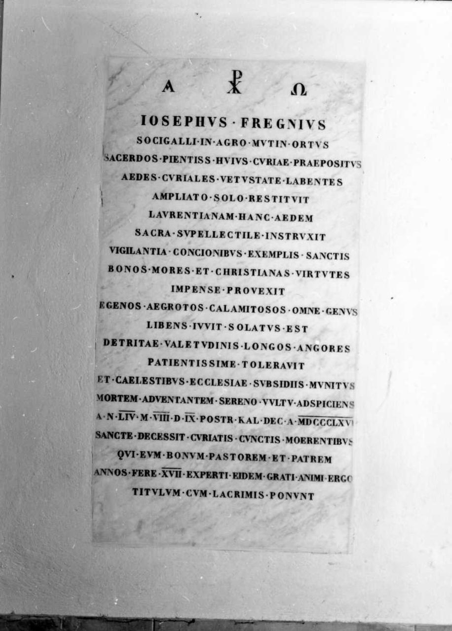 lapide celebrativa - bottega modenese (ultimo quarto sec. XIX)