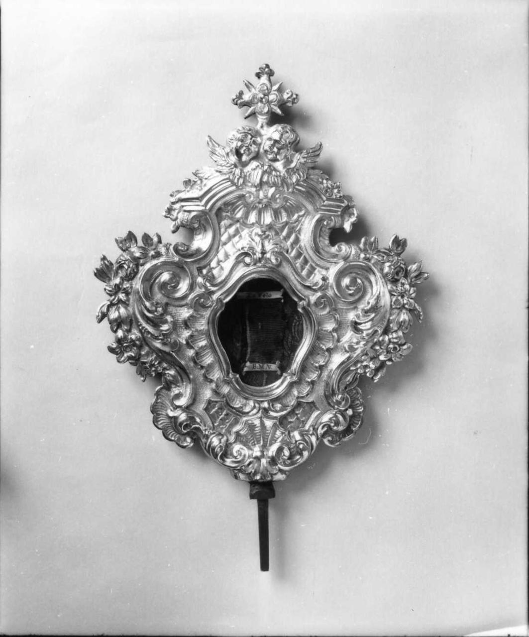 reliquiario - a ostensorio, frammento - bottega emiliana (sec. XVIII)