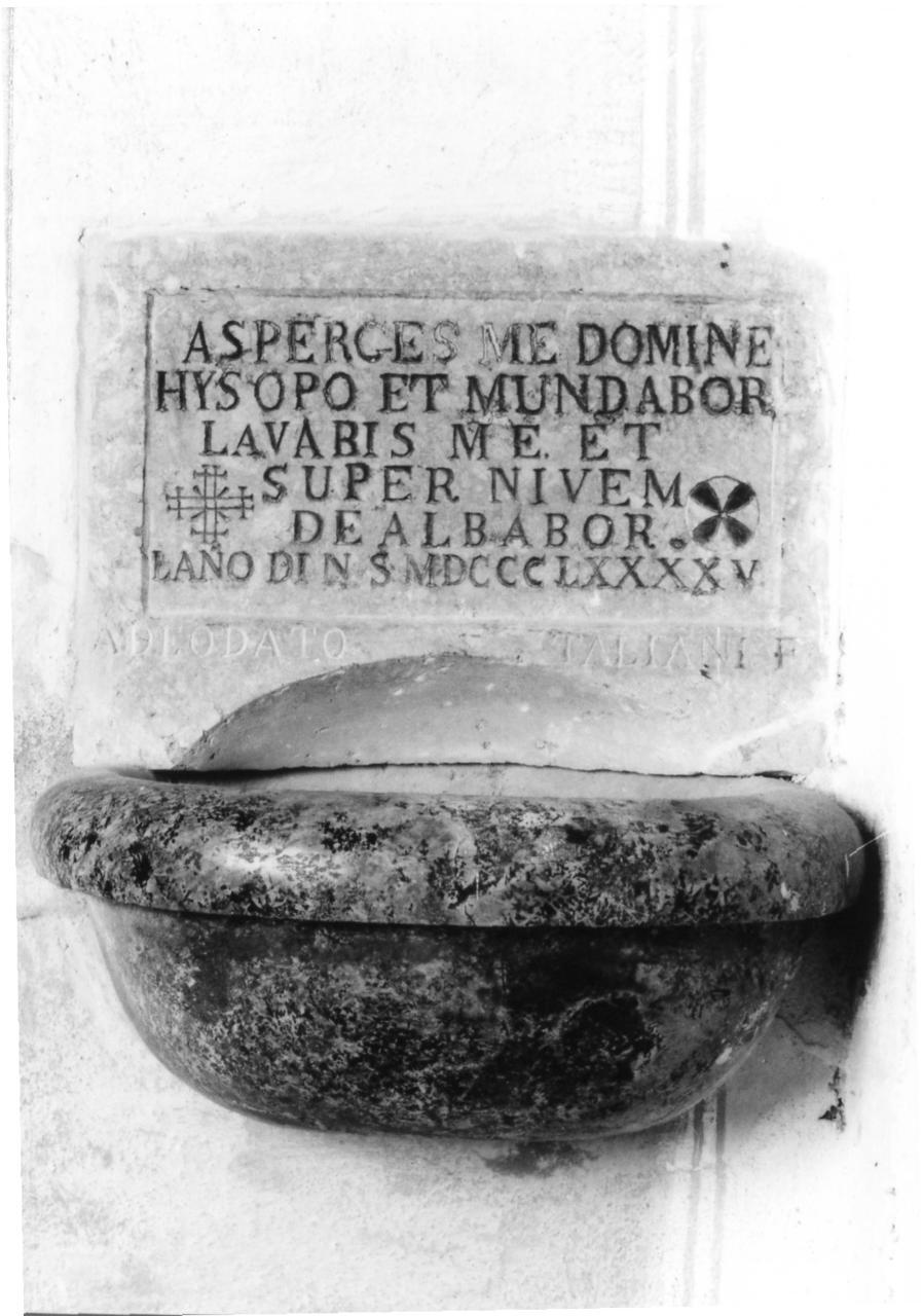 acquasantiera da parete - bottega modenese (fine sec. XIX)