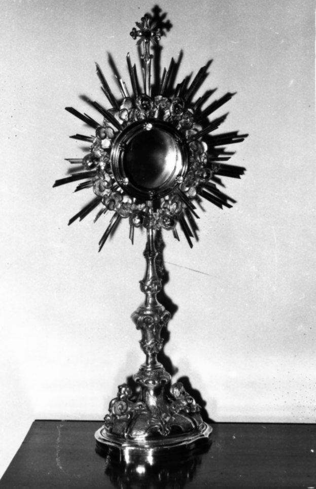 ostensorio - a raggiera - bottega bolognese (prima metà sec. XVIII)