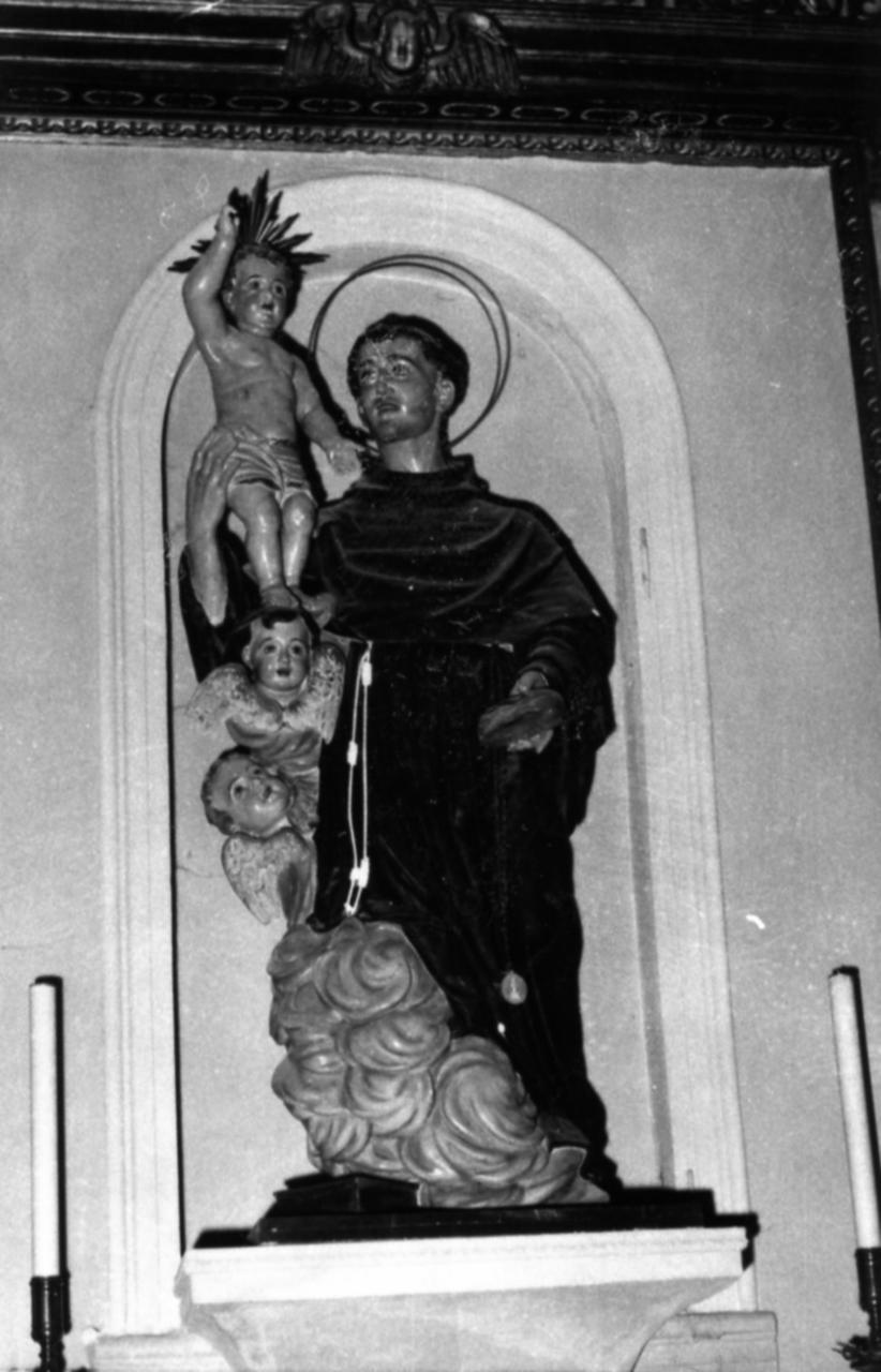 Sant'Antonio da Padova ha la visione di Gesù Bambino (statua) di Ballanti Graziani Giovanni Battista (seconda metà sec. XIX)