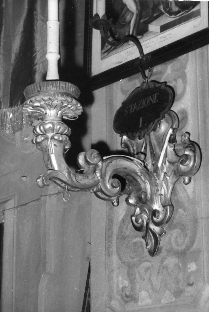 candeliere da parete, serie - bottega emiliana (prima metà sec. XVIII)