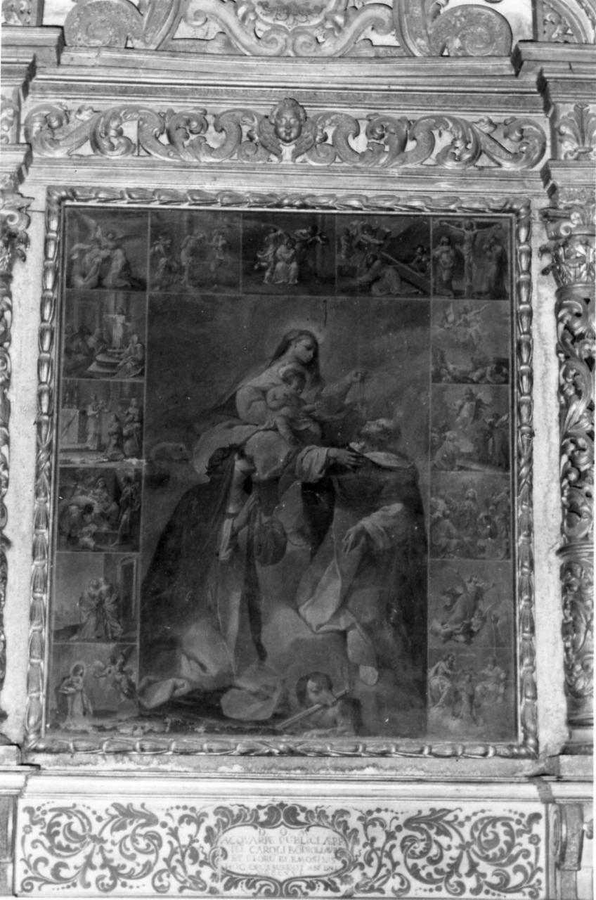 Madonna del Rosario con Santi domenicani e misteri del rosario (dipinto) - ambito modenese (prima metà sec. XVIII)