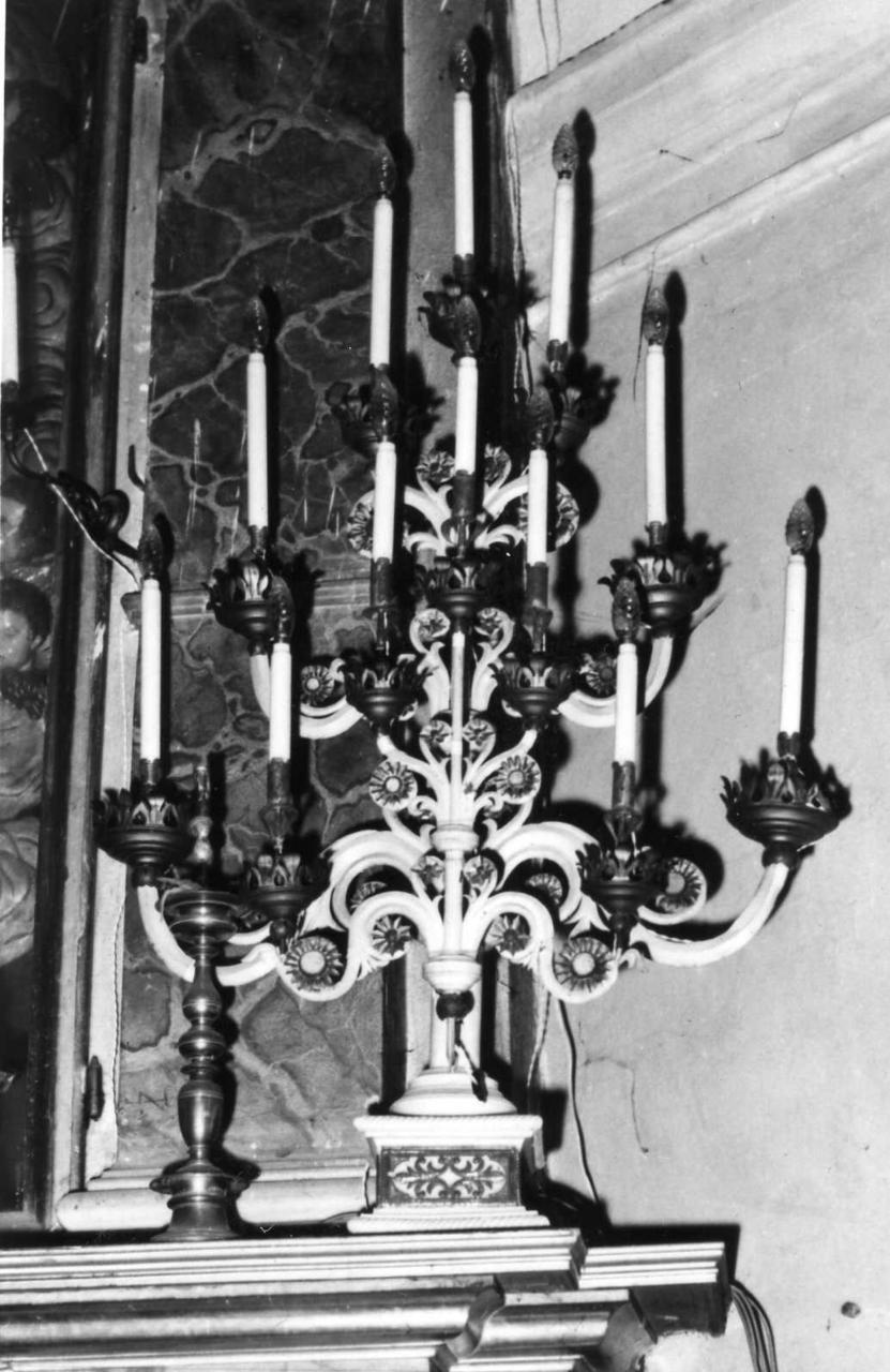 torciera - a bracci, serie - bottega modenese (seconda metà sec. XIX)