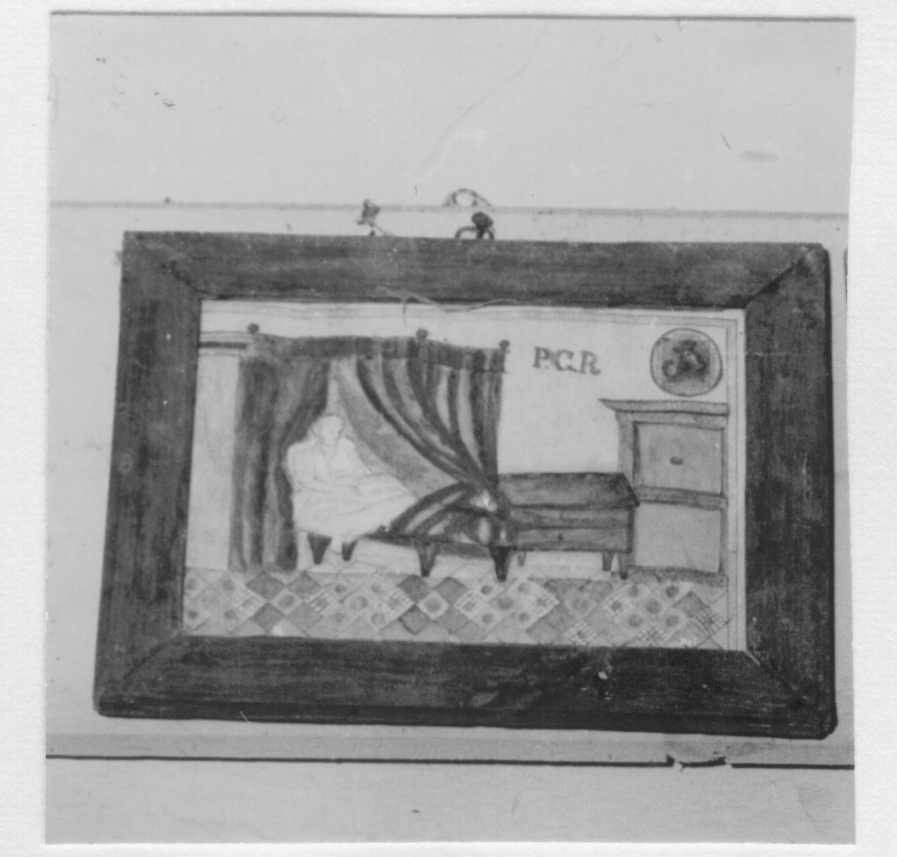 un ammalato a letto (ex voto) - ambito modenese (seconda metà sec. XIX)