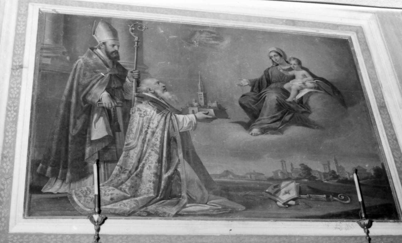 San Geminiano e la Madonna con Gesù Bambino (dipinto) di Manzini Luigi (prima metà sec. XIX)