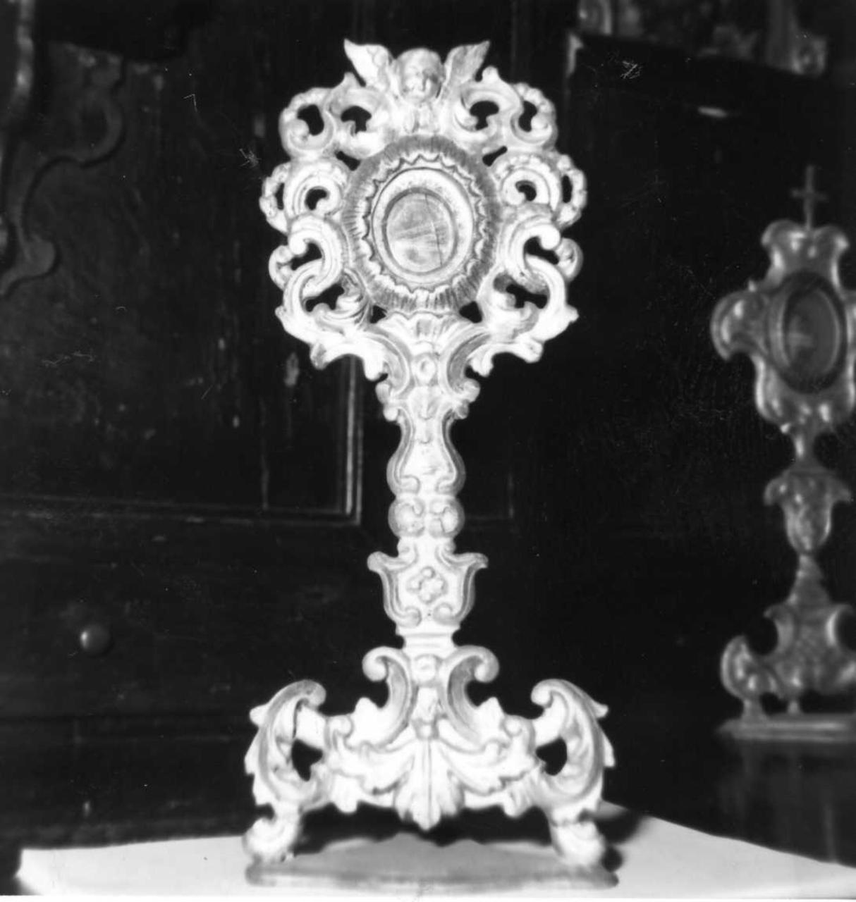 reliquiario - a ostensorio, serie - bottega emiliana (prima metà sec. XVIII)