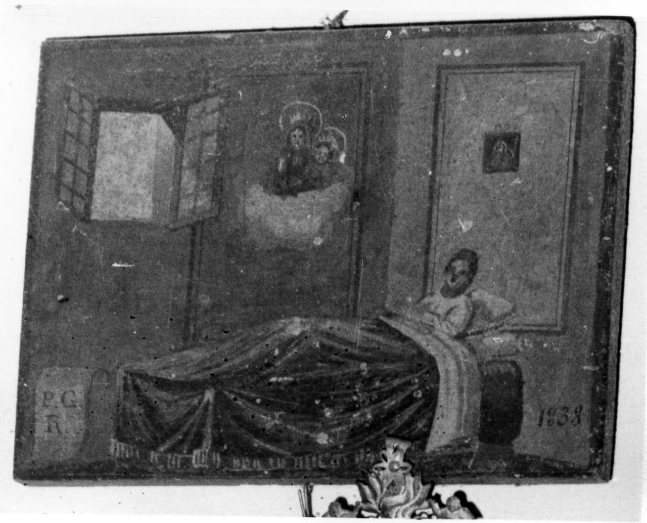 un ammalato a letto (ex voto) - ambito modenese (prima metà sec. XIX)