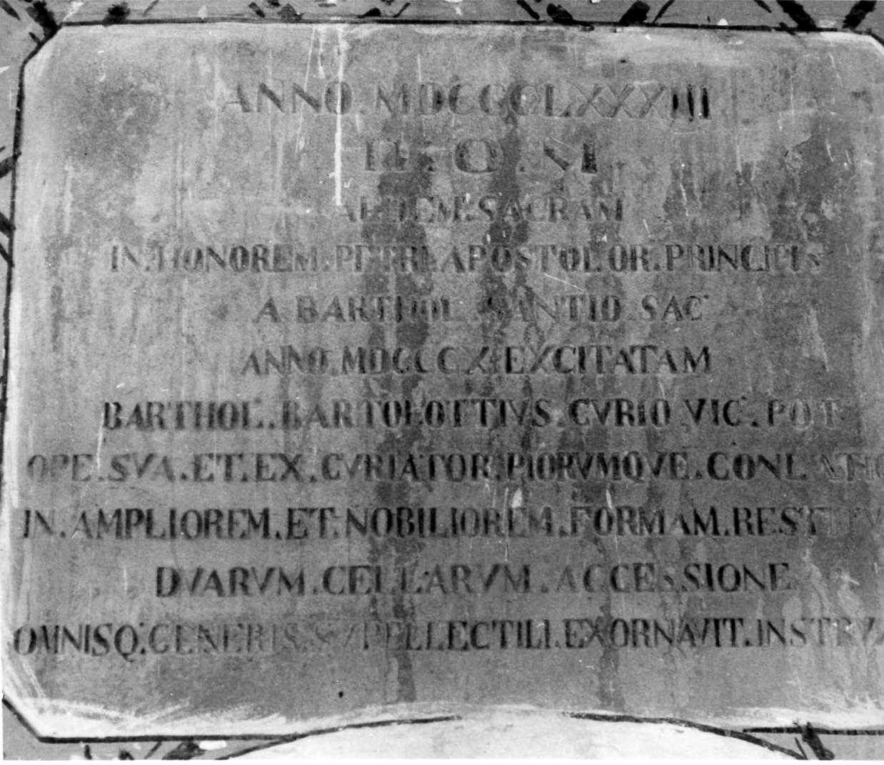 lapide commemorativa - bottega modenese (sec. XIX)