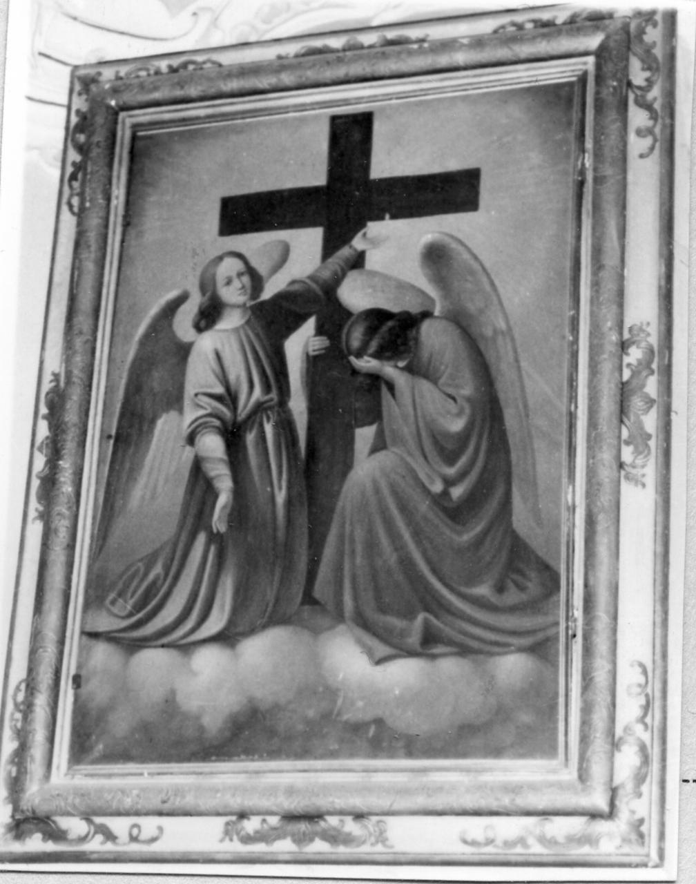 angeli adoranti la croce (dipinto) di Castellani Tarabini Ferdinando (metà sec. XIX)
