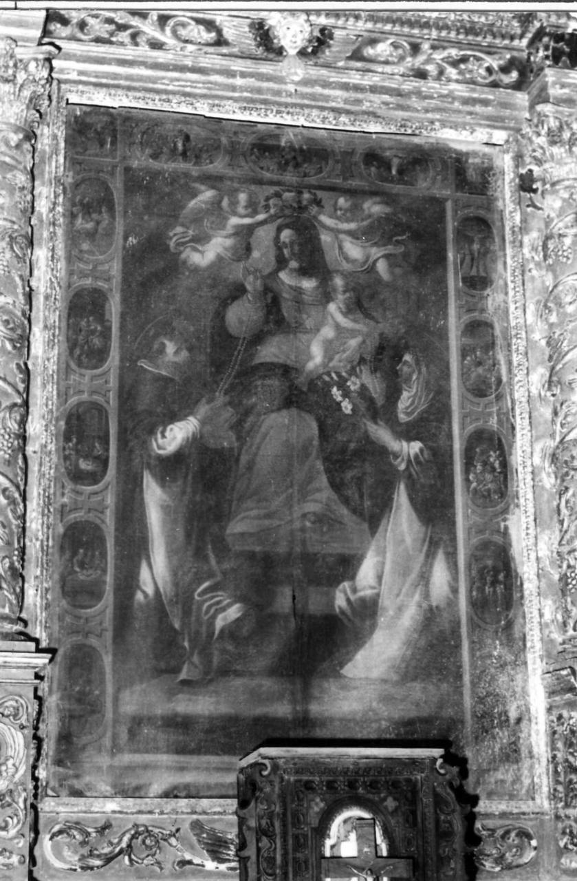 Madonna del Rosario con San Domenico e Santa Caterina da Siena (dipinto) - ambito reggiano (sec. XVII)