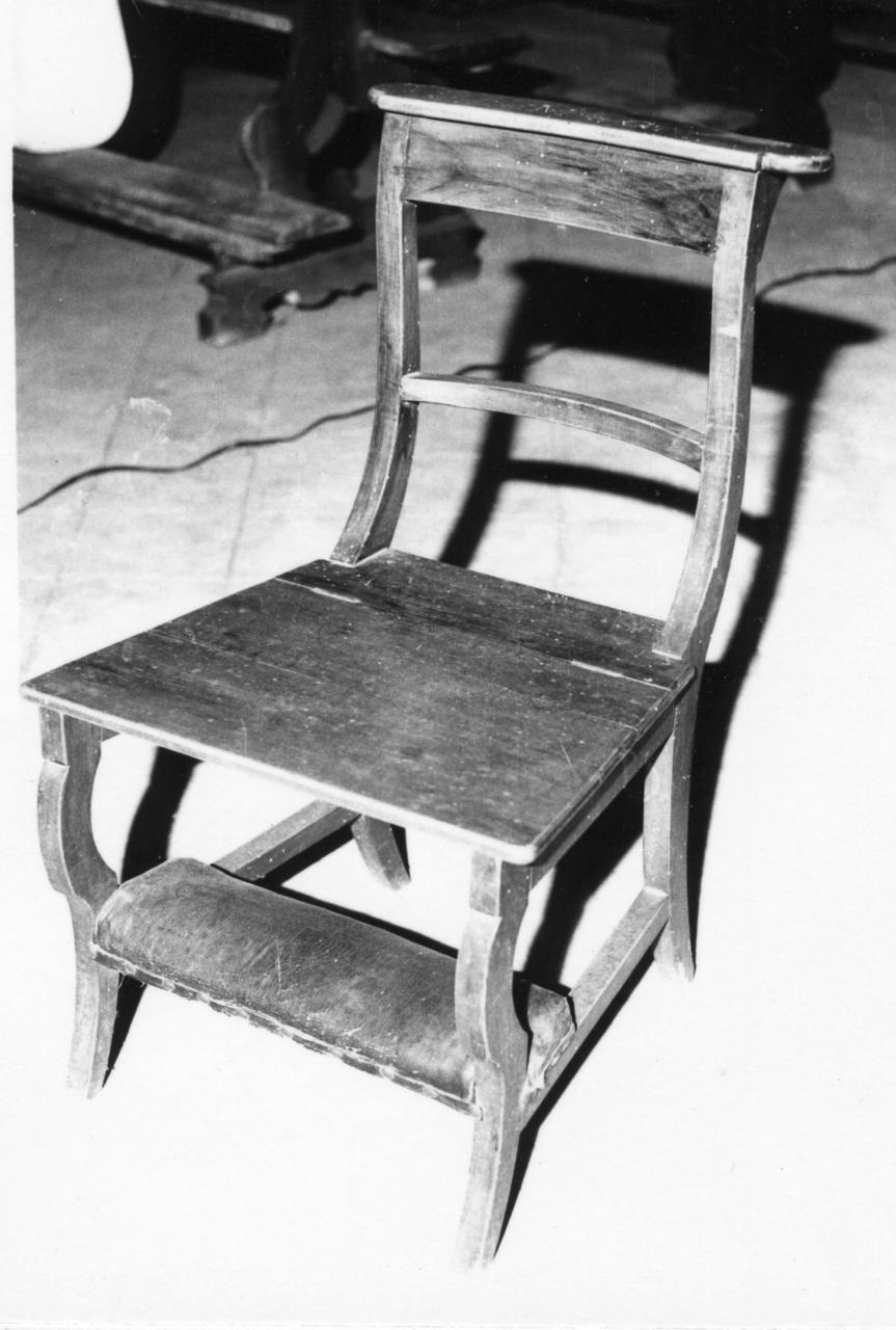 sedia con inginocchiatoio, serie - bottega reggiana (sec. XIX)