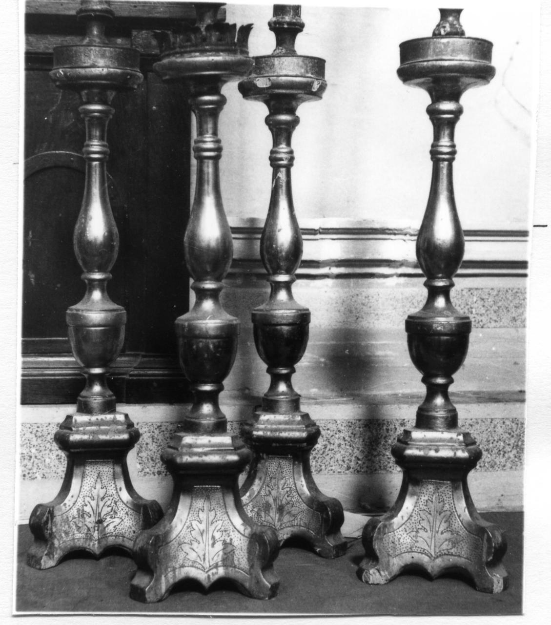 candeliere, serie - bottega bolognese (fine sec. XVII)