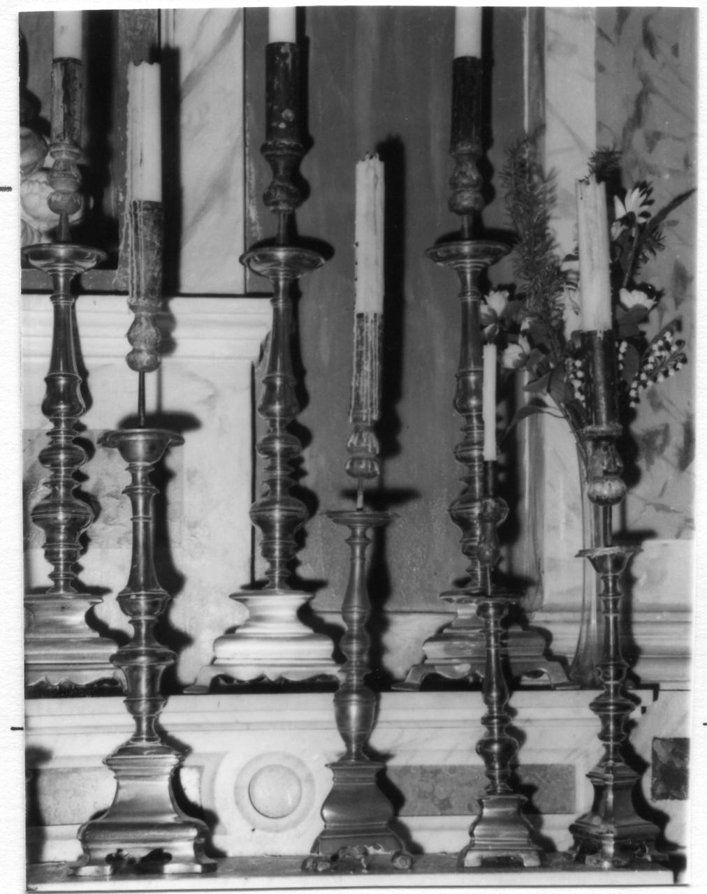 candeliere, serie - bottega bolognese (seconda metà sec. XVIII, sec. XIX)