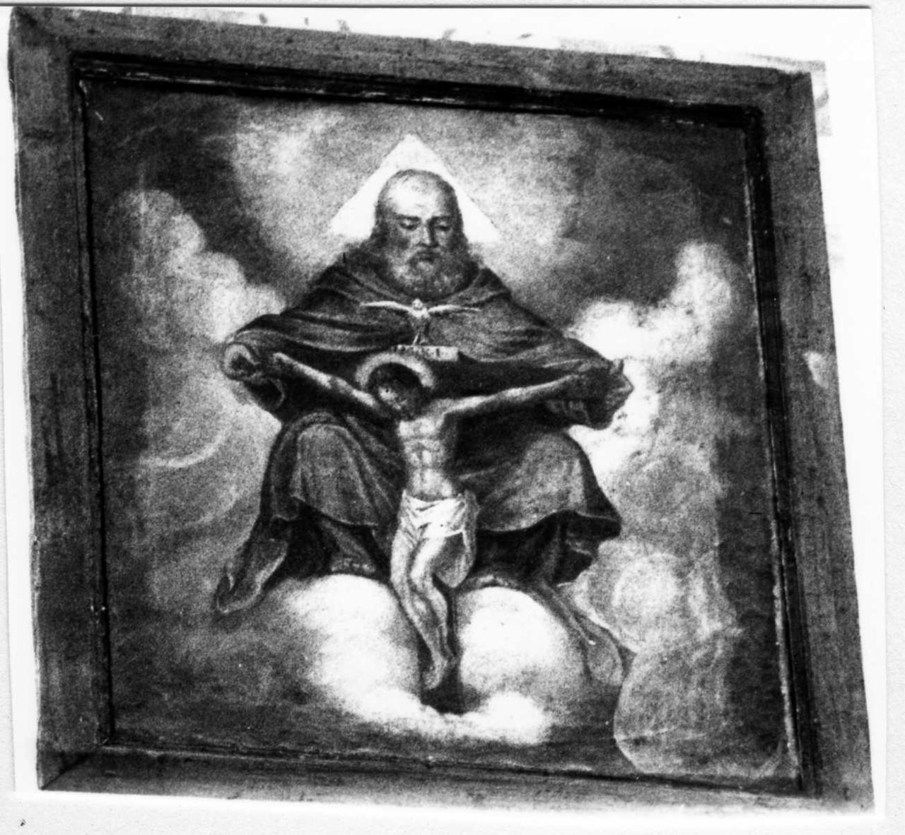 Dio Padre che sostiene il corpo di Cristo e colomba dello Spirito Santo (dipinto) - ambito modenese (seconda metà sec. XVI)