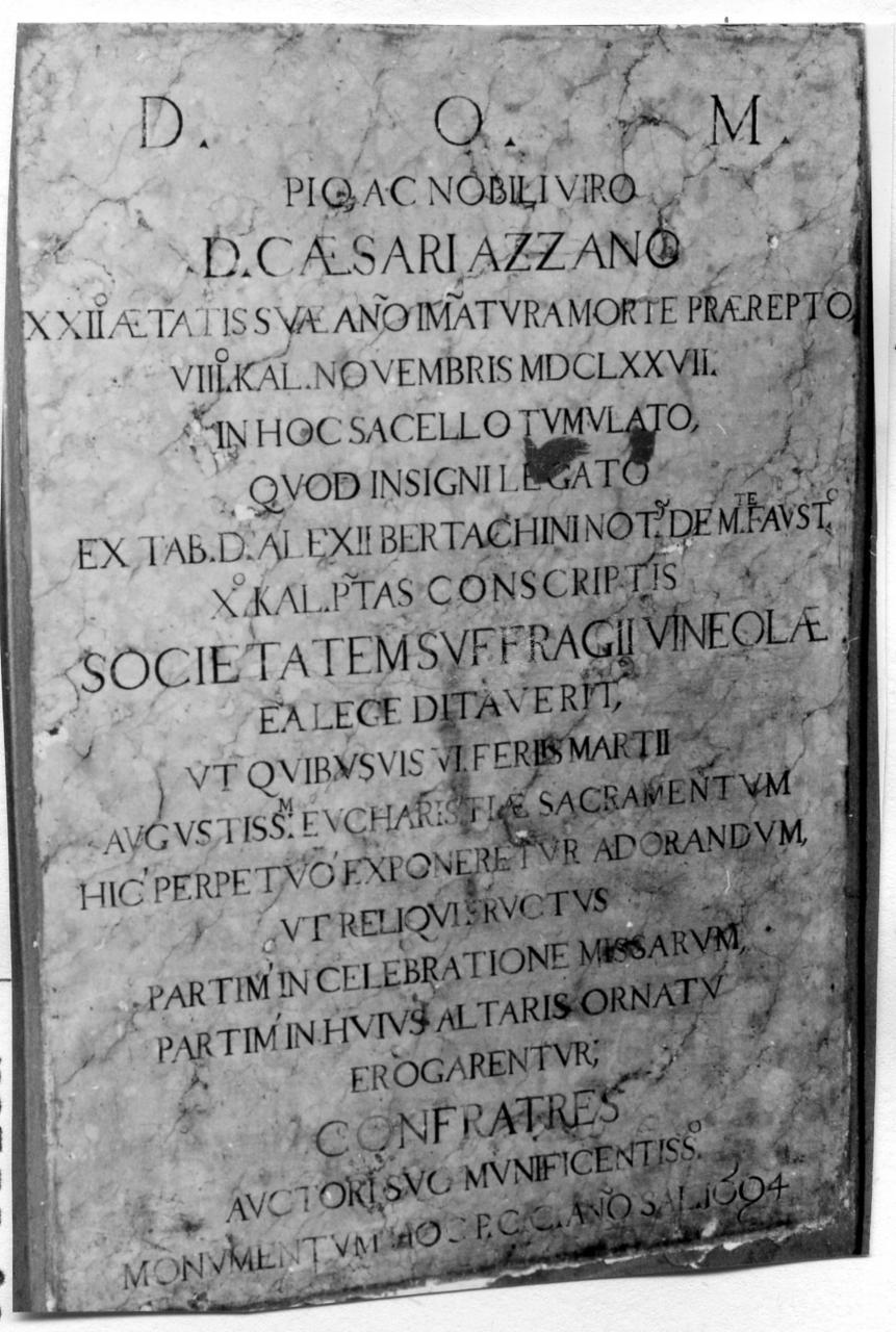 lapide tombale - bottega modenese (sec. XVII)