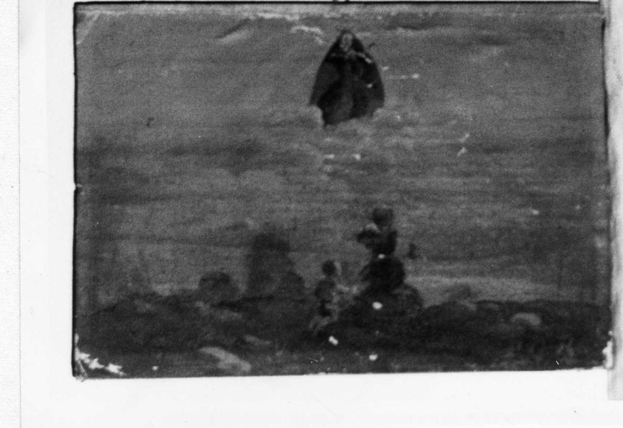 Madonna che appare ad una donna e ad un bambino (dipinto) - ambito reggiano (fine/inizio secc. XVIII/ XIX)