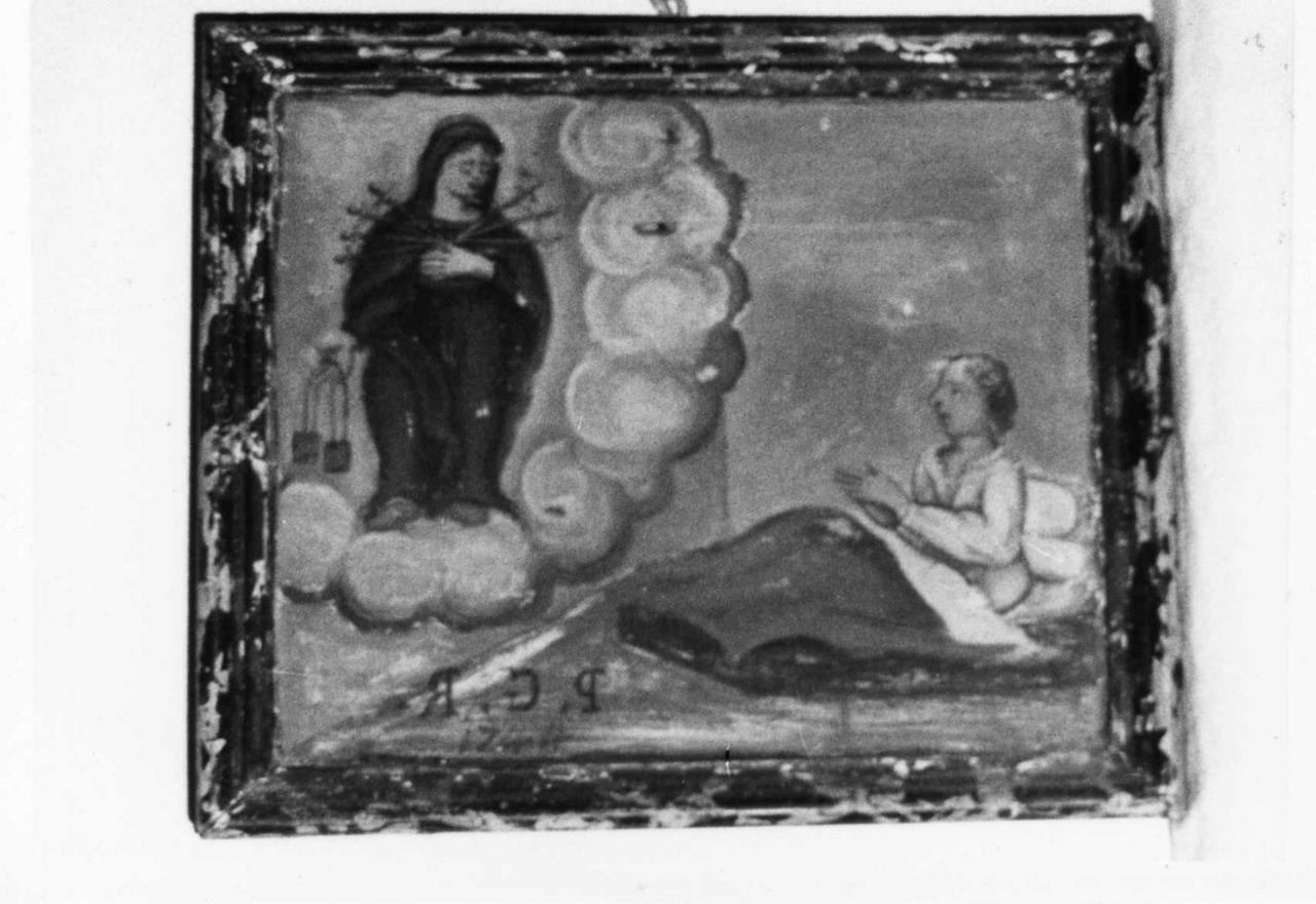 Madonna che appare ad una inferma (dipinto) - ambito reggiano (sec. XVIII)