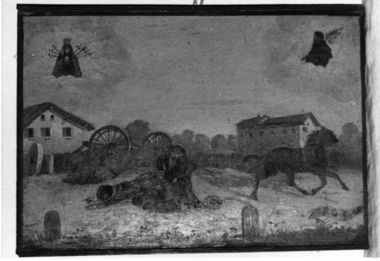 carrozza rovesciata (dipinto) - ambito reggiano (sec. XIX)