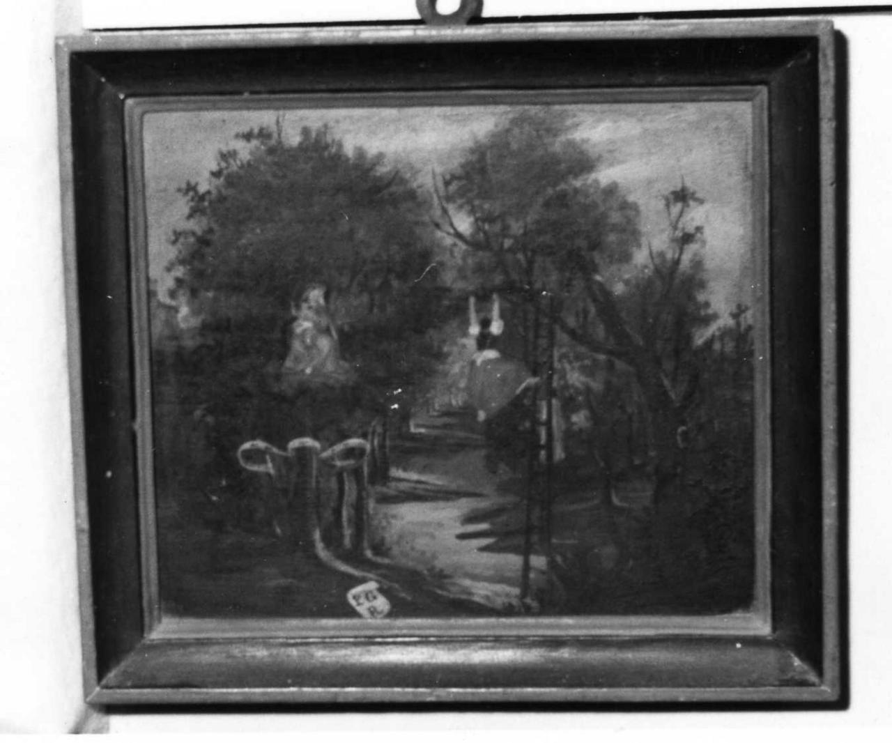 donna che cade da un albero (dipinto) - ambito reggiano (sec. XIX)