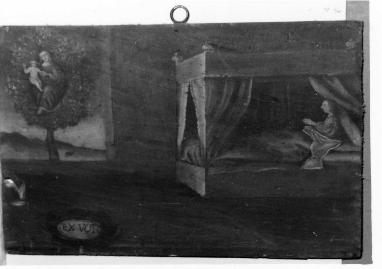 infermo miracolato dalla Madonna dell'Olmo (dipinto) - ambito reggiano (sec. XVII)