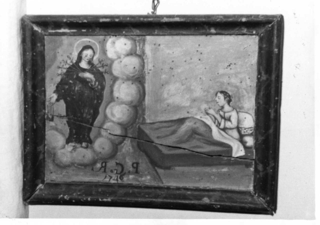 Addolorata che grazia una inferma (dipinto) - ambito reggiano (sec. XVIII)