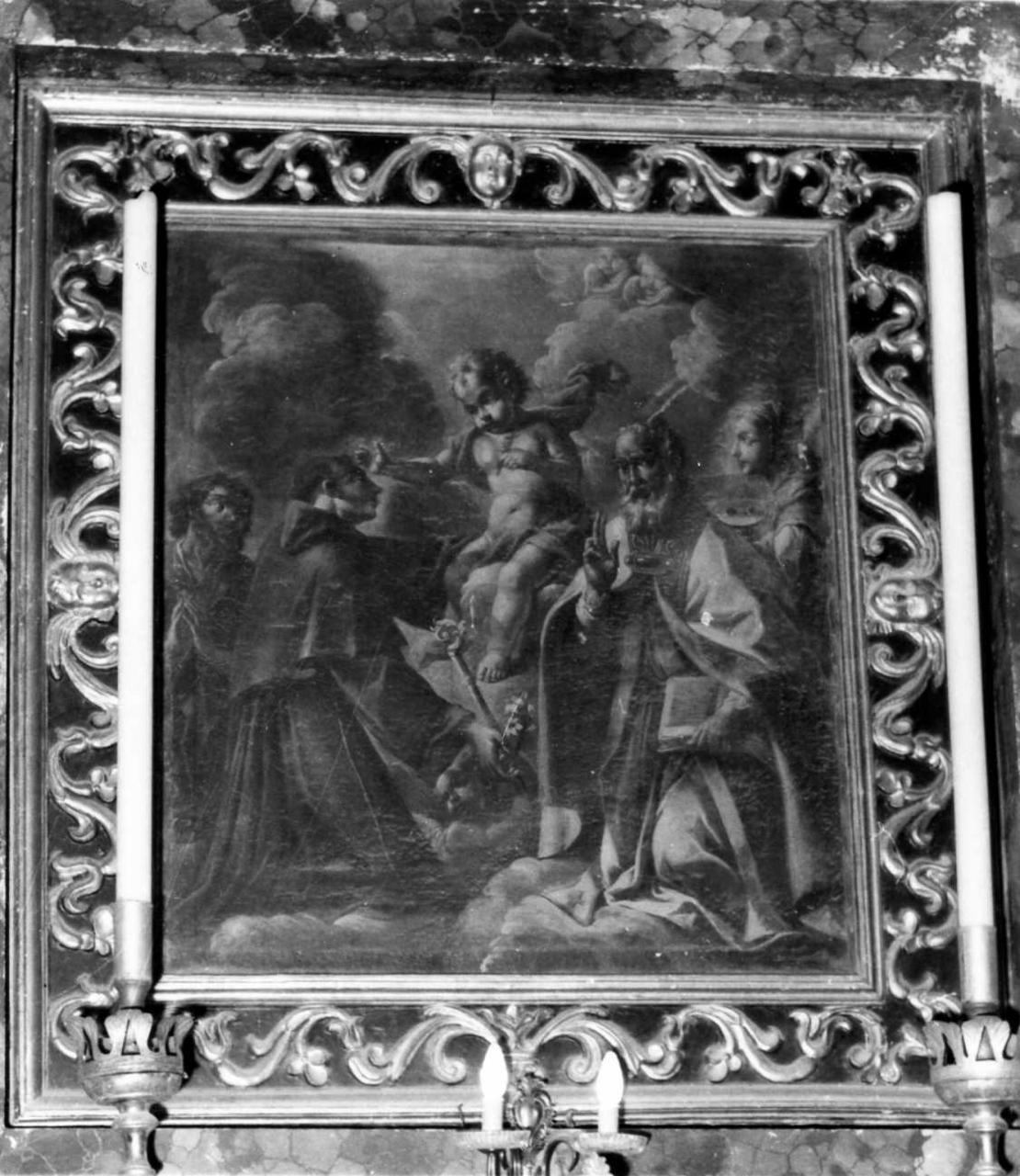 Sant'Antonio da Padova, Santa Lucia, Sant'Omobono e San Bartolomeo (dipinto) - ambito modenese (inizio sec. XVIII)