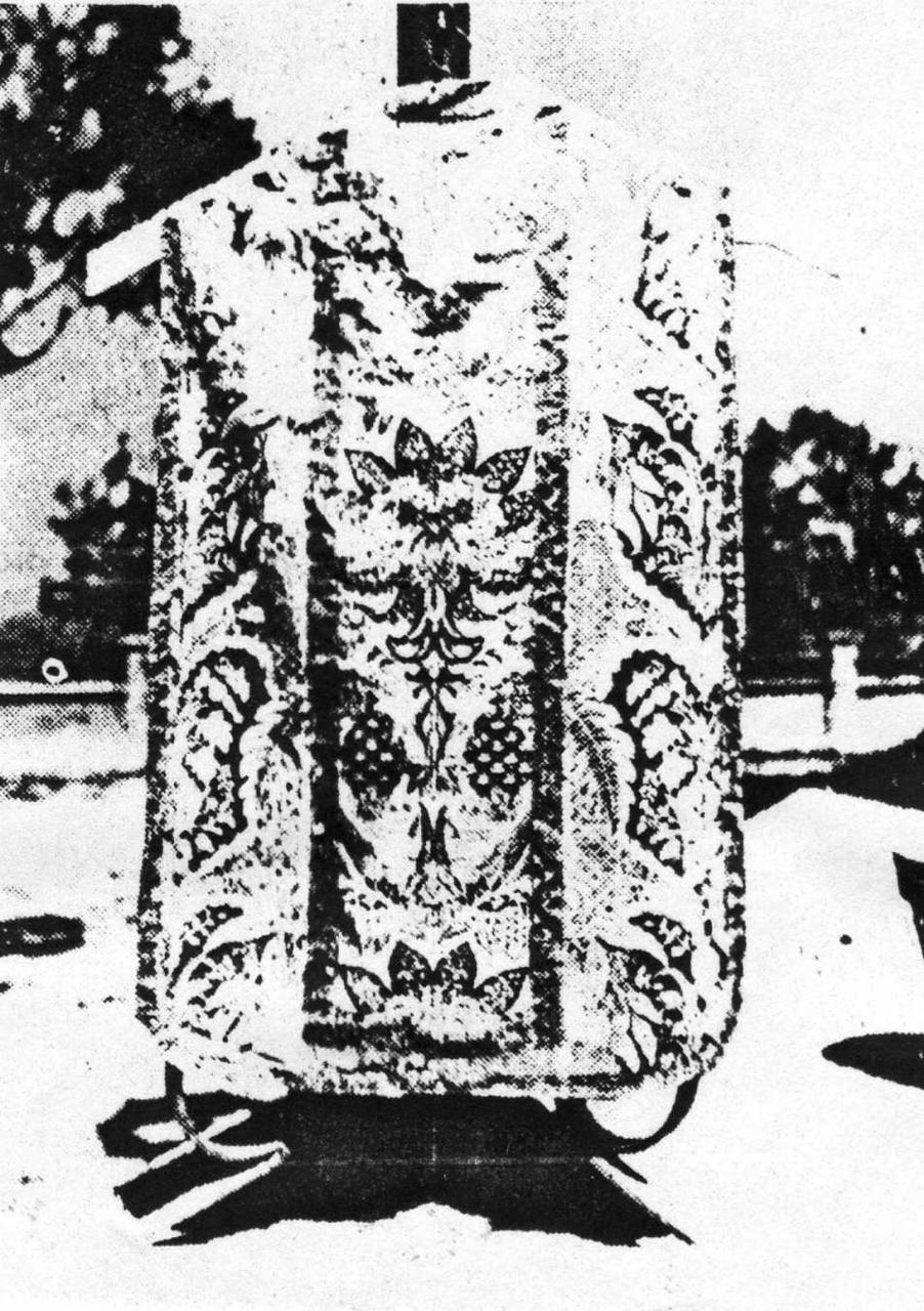 paramento liturgico - in terzo - bottega italiana (inizio sec. XVIII)