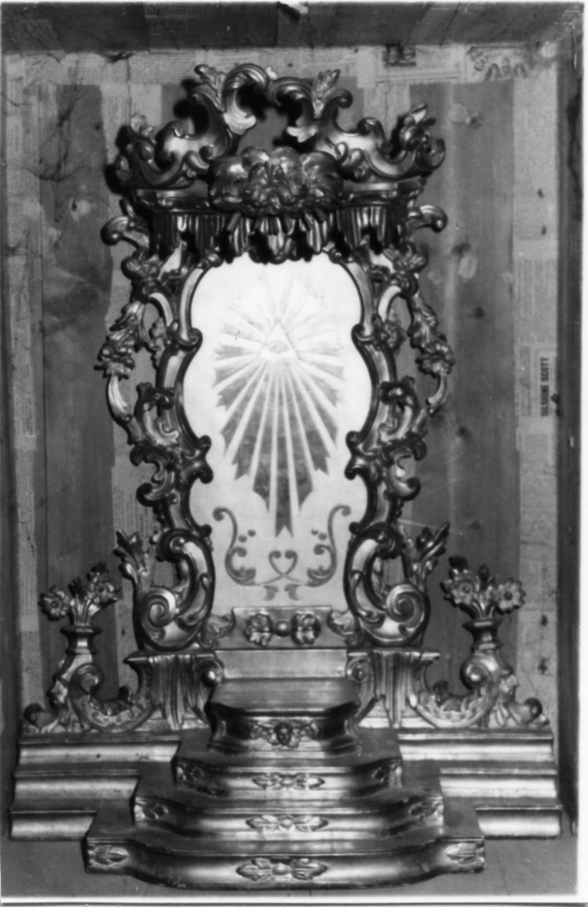 tronetto per esposizione eucaristica - bottega emiliana (seconda metà sec. XVIII)