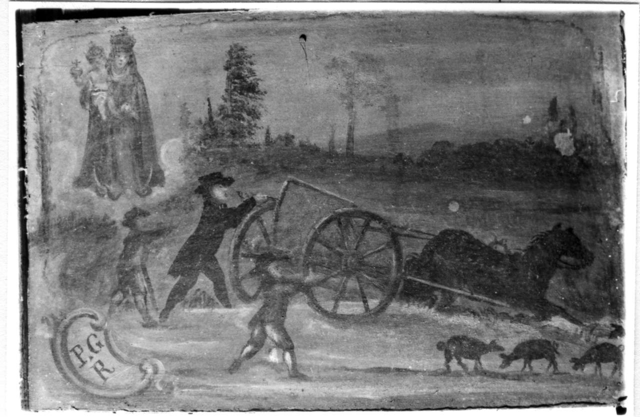 incidente col calesse (ex voto) - ambito modenese (sec. XIX)