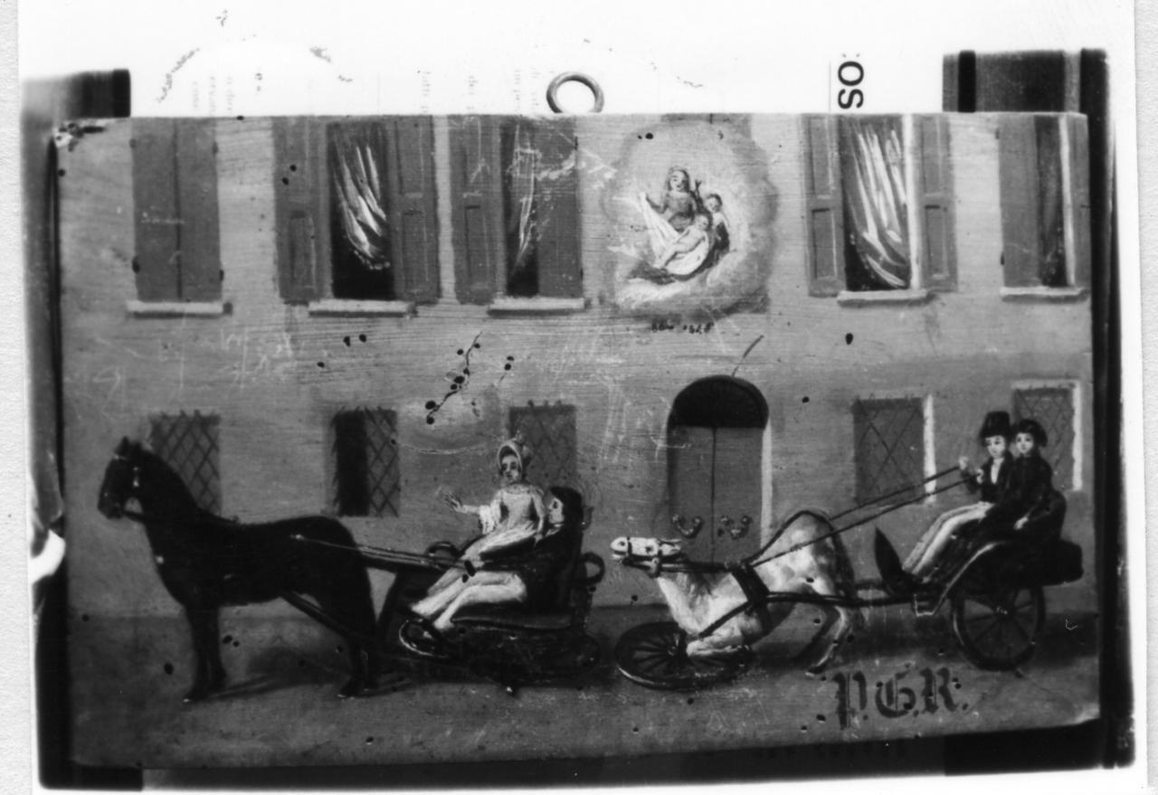 incidente con carrozza (ex voto) - ambito modenese (sec. XIX)