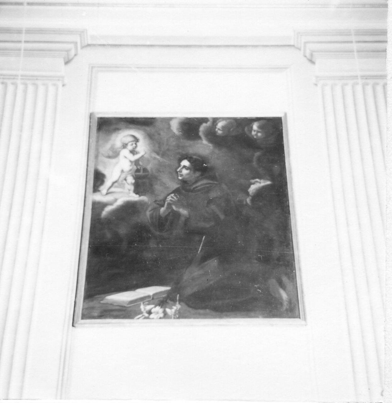 Sant'Antonio da Padova con il bambino (dipinto) - ambito emiliano (sec. XVII)