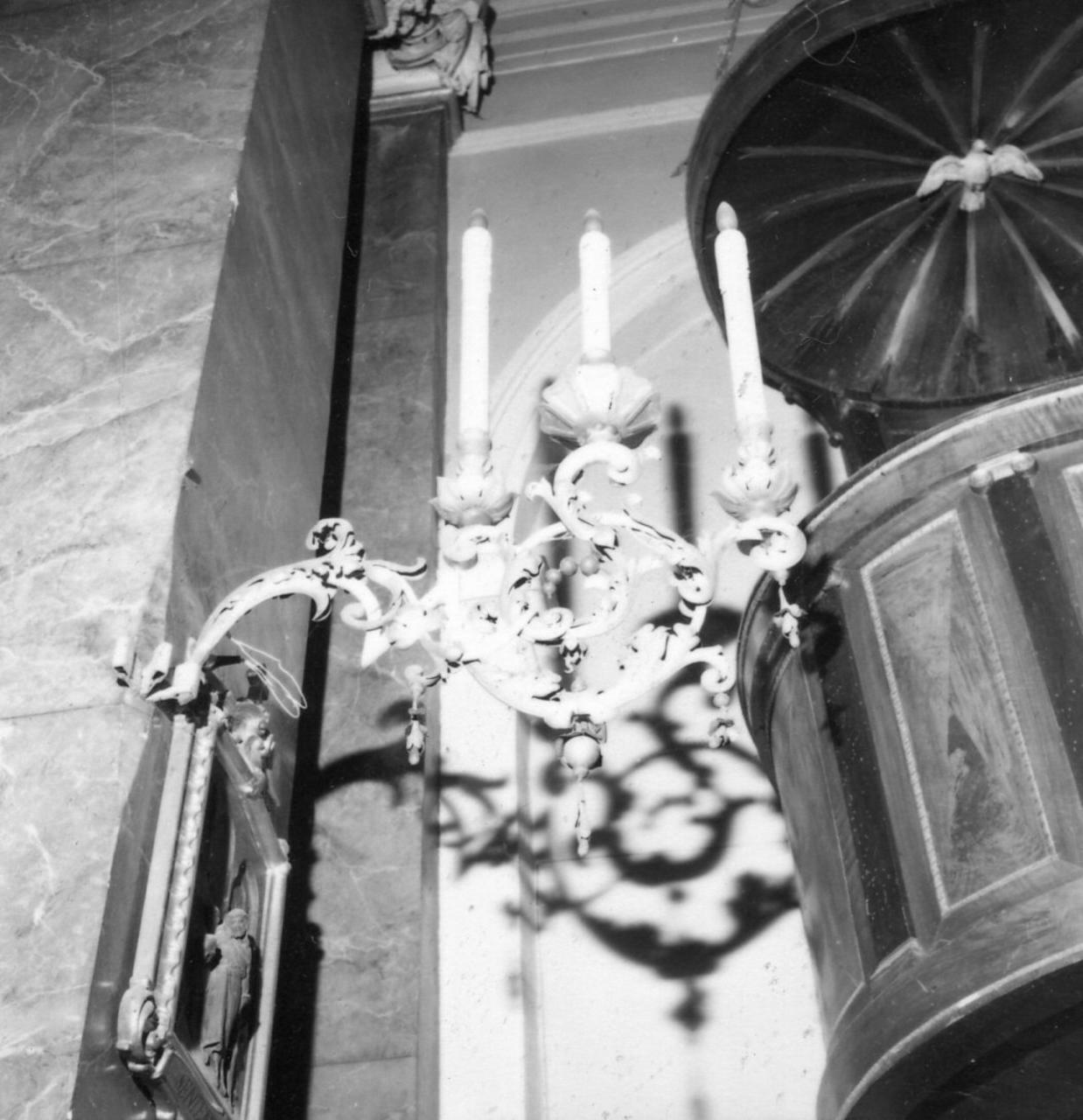 candeliere da parete, serie - bottega emiliana (fine/inizio secc. XIX/ XX)