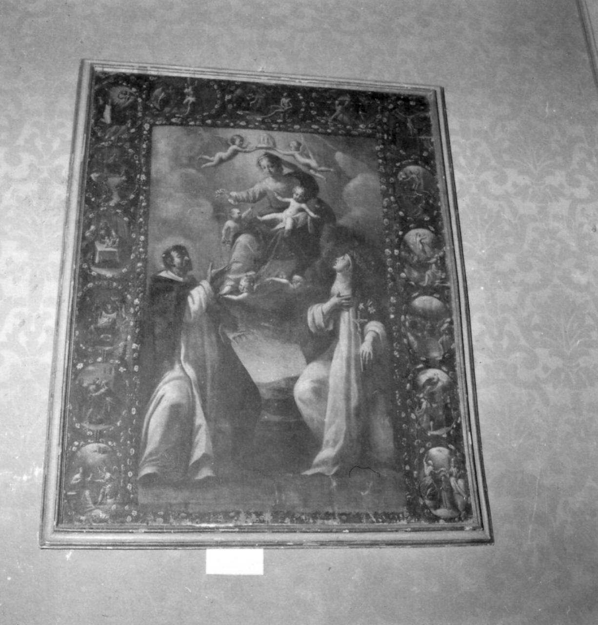 Madonna del Rosario con San Domenico e Santa Caterina da Siena (dipinto) - ambito reggiano (sec. XVII)