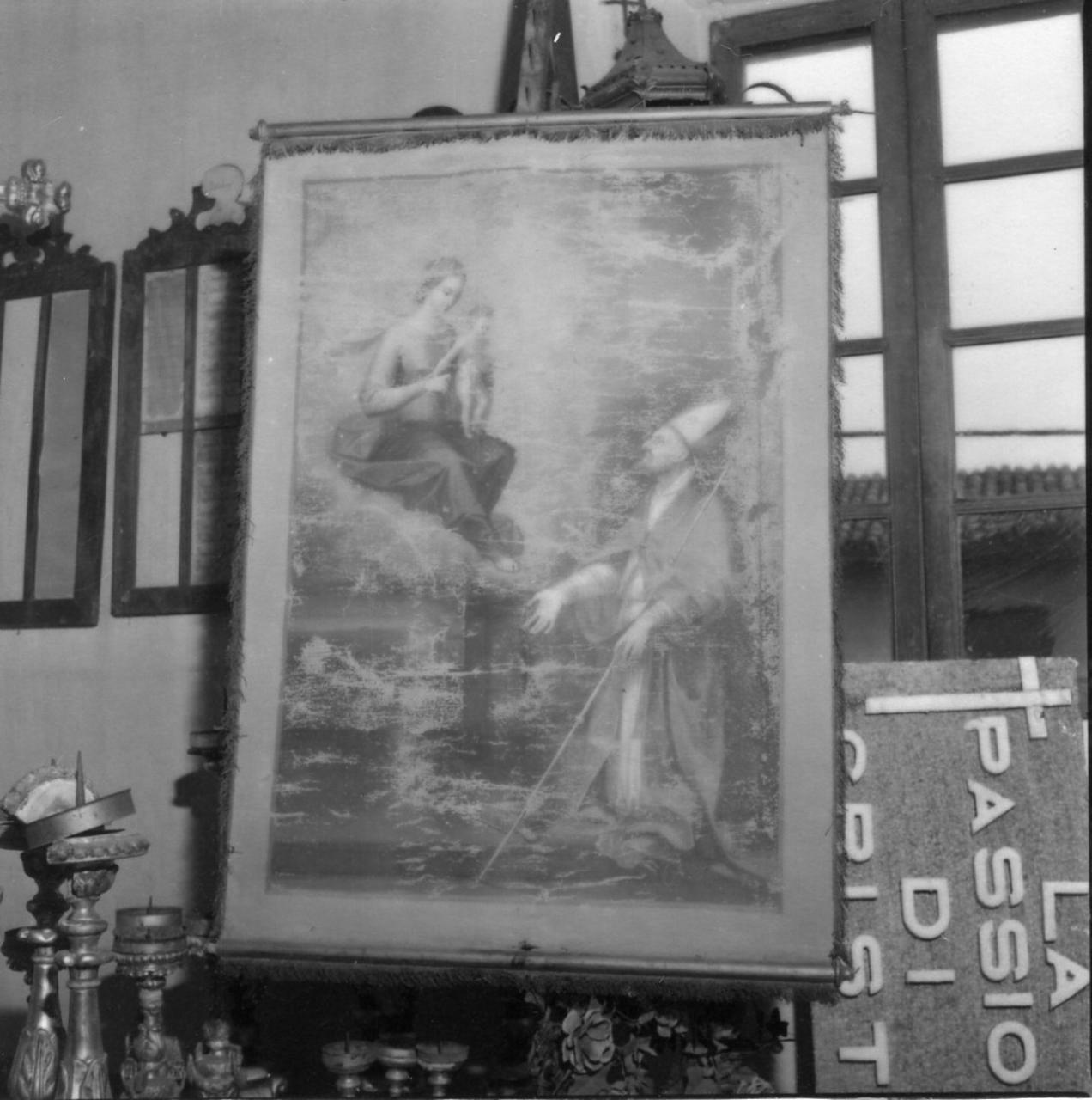 Madonna con Bambino e San Biagio (stendardo processionale) - ambito emiliano (inizio sec. XIX)