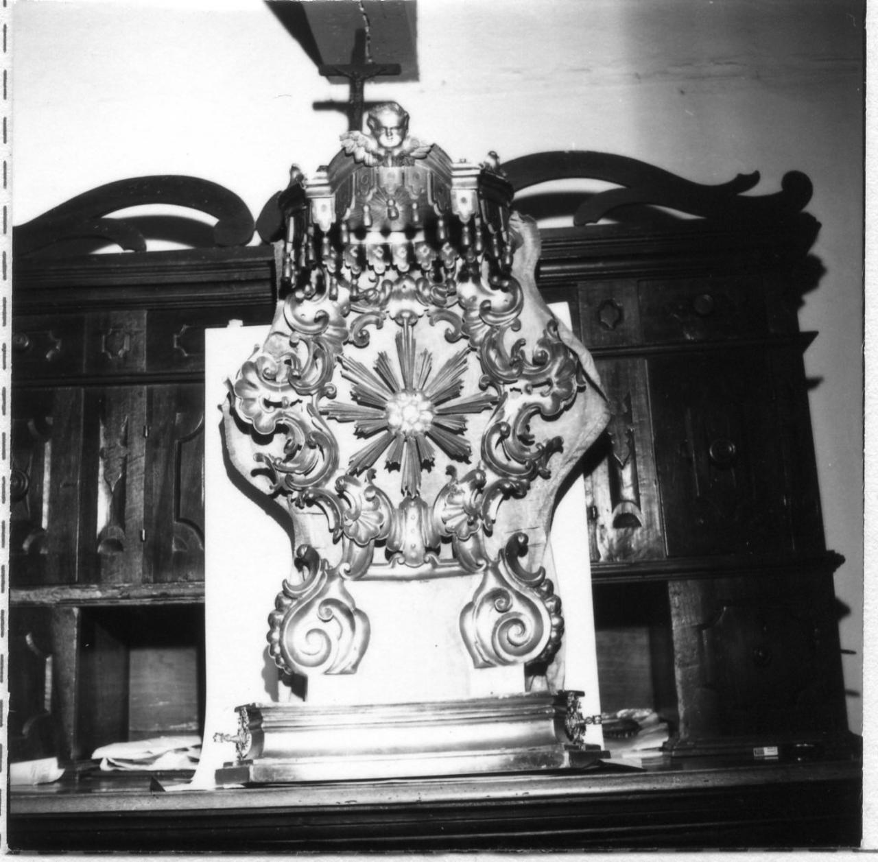 tronetto per esposizione eucaristica - bottega emiliana (sec. XIX)