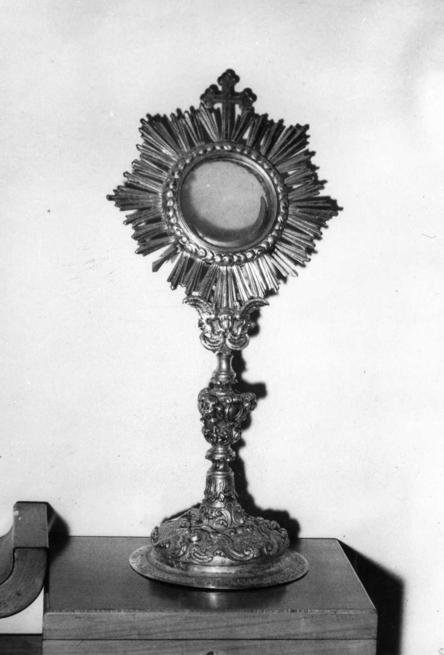 ostensorio - a raggiera - bottega emiliana (fine/inizio secc. XVII/ XVIII)