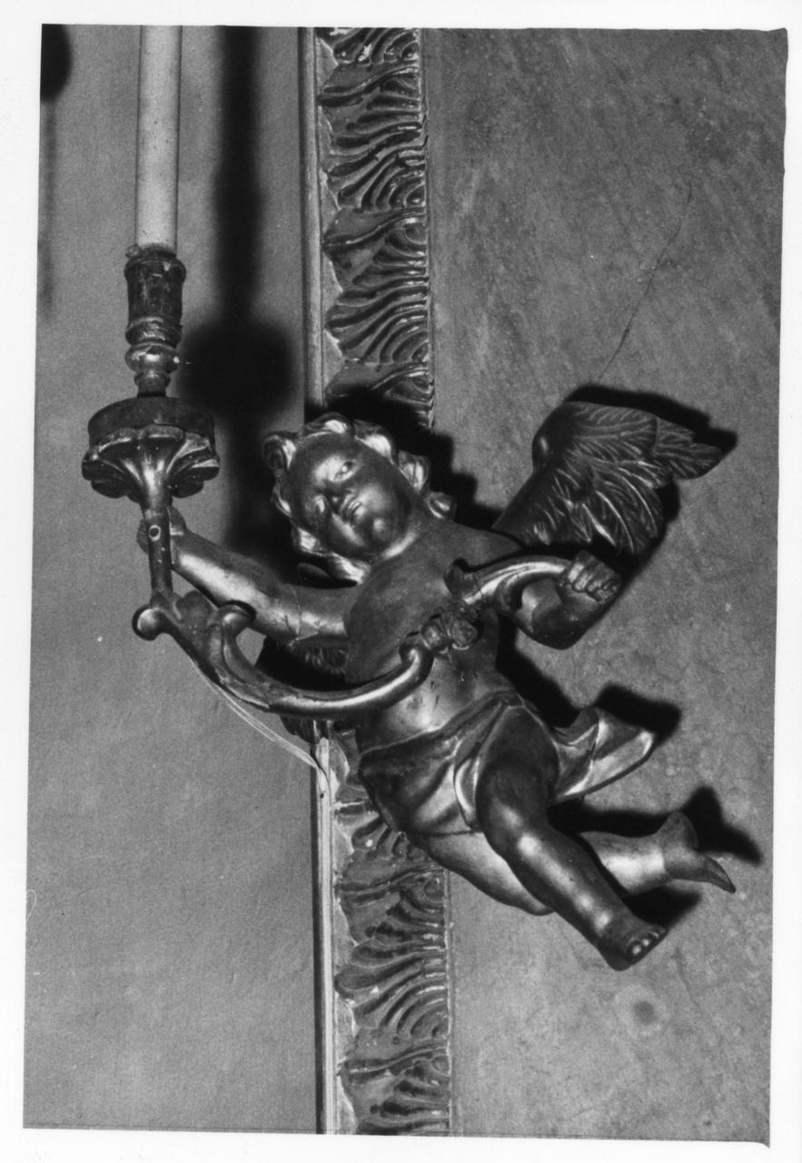 angioletto reggicandelabro (statuetta, serie) - bottega reggiana (sec. XIX)