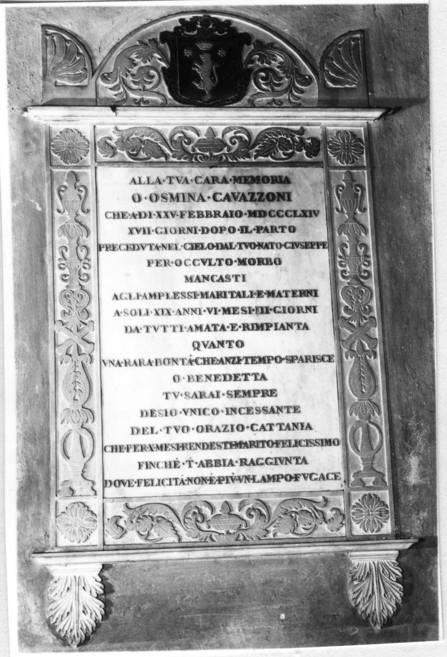 lapide tombale - bottega reggiana (sec. XIX)