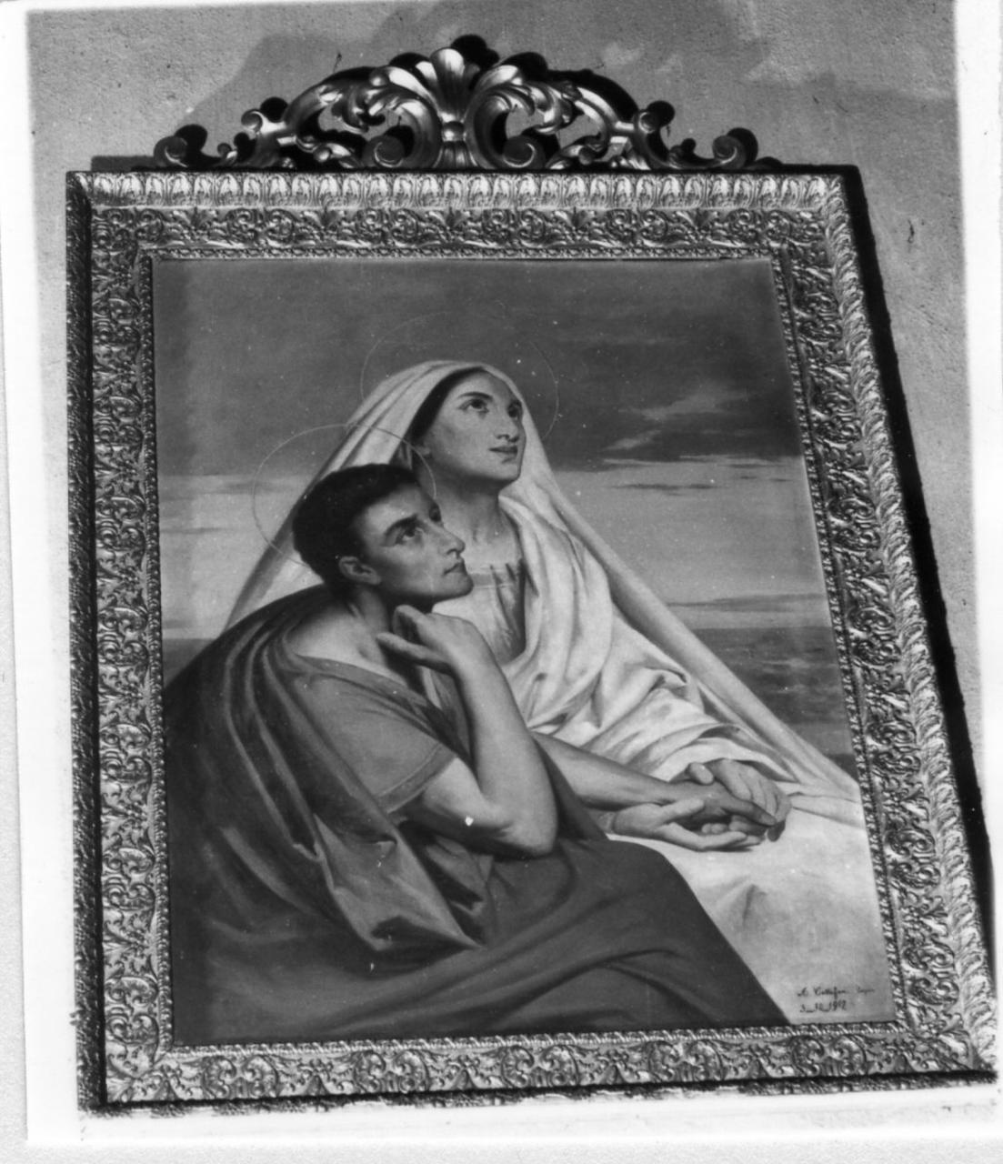 Sant'Agostino e Santa Monica (dipinto) di Cottafavi A (sec. XX)