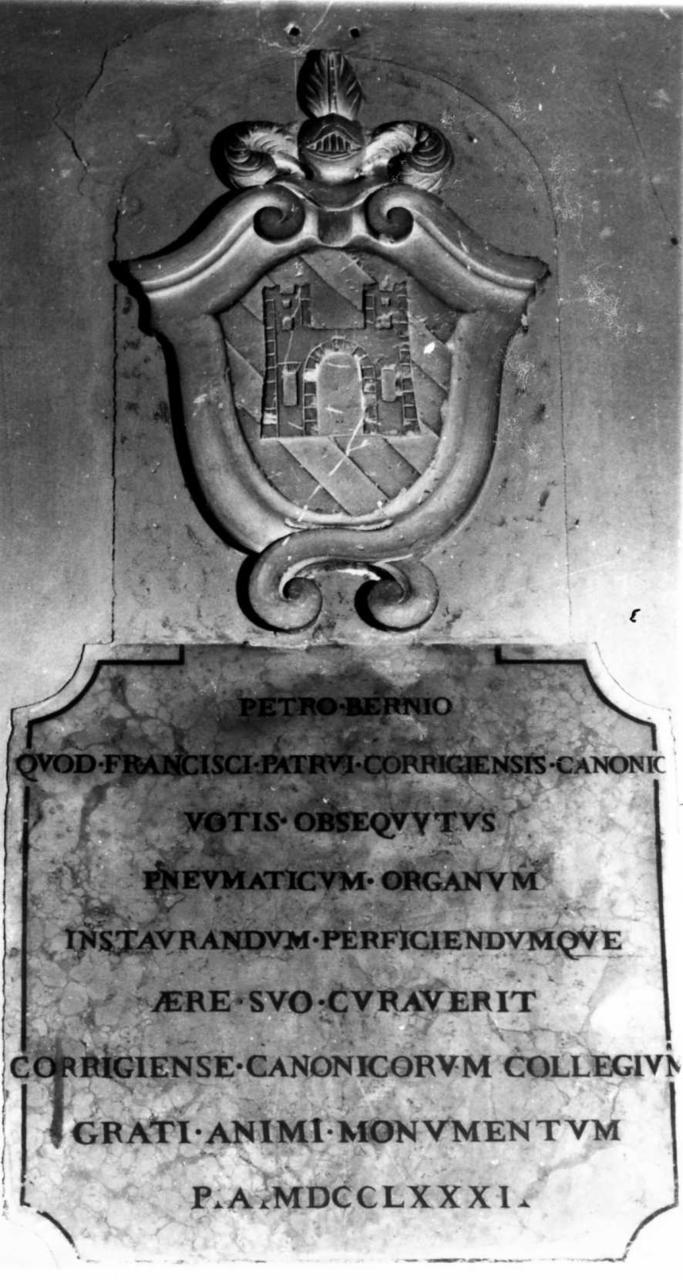 lapide commemorativa - bottega reggiana (sec. XVIII)