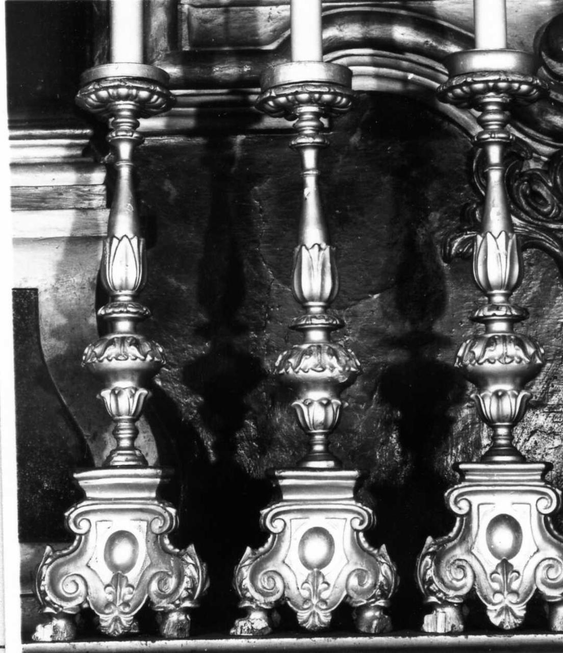 candeliere, serie - bottega reggiana (prima metà sec. XVIII)