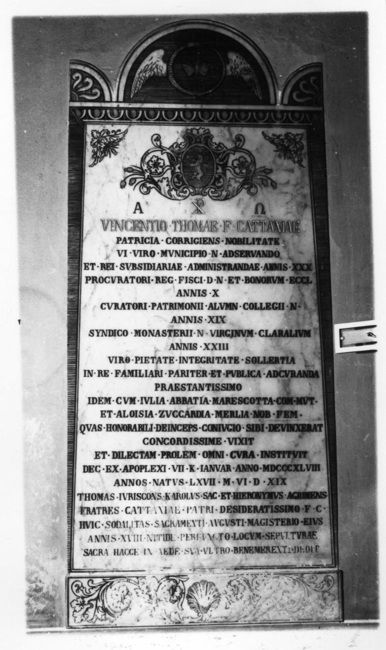 lapide tombale - bottega reggiana (sec. XIX)