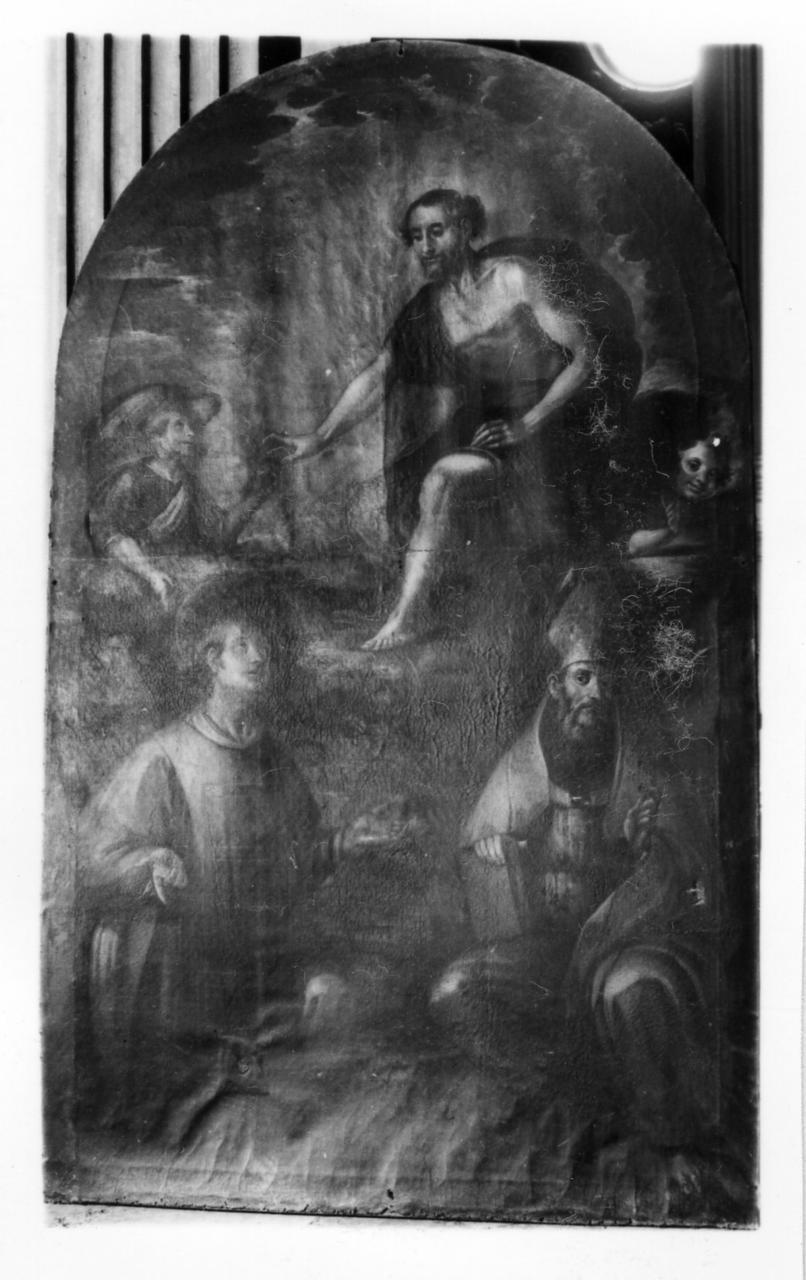 Cristo redentore con angeli e santi (dipinto) di Gianotti Paolo (attribuito) (inizio sec. XVII)