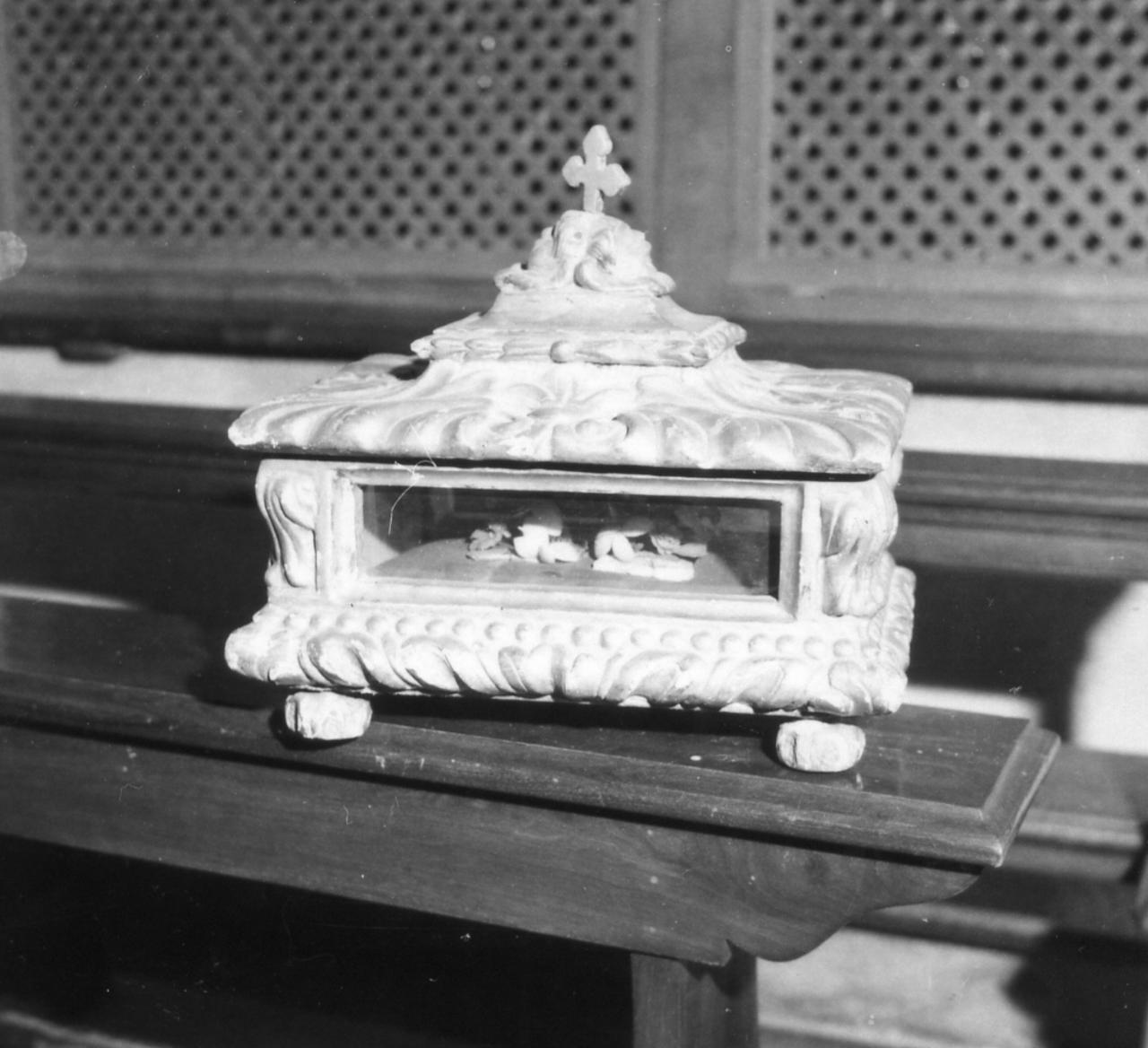 reliquiario a teca - a cassetta, serie - bottega emiliana (sec. XVII)