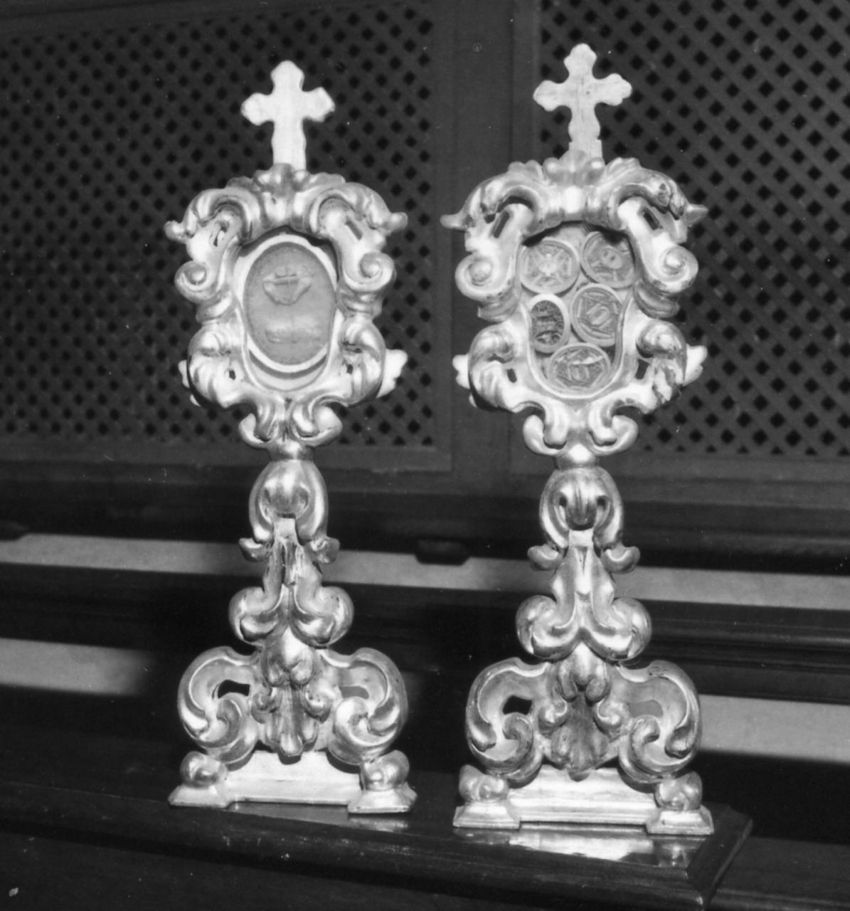 reliquiario, serie - bottega emiliana (prima metà sec. XVIII, sec. XX)