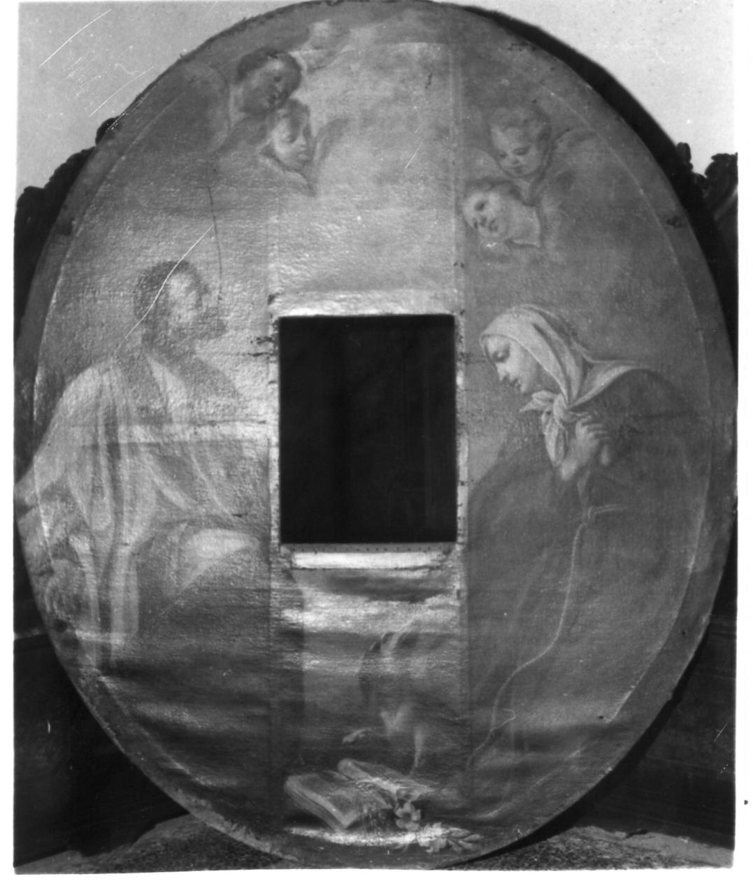 Santa Margherita da Cortona e San Gaetano da Thiene (dipinto) di Consetti Antonio (sec. XVIII)