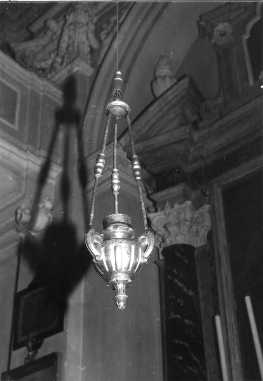 lampada pensile ad anfora, serie - bottega emiliana (inizio sec. XIX)