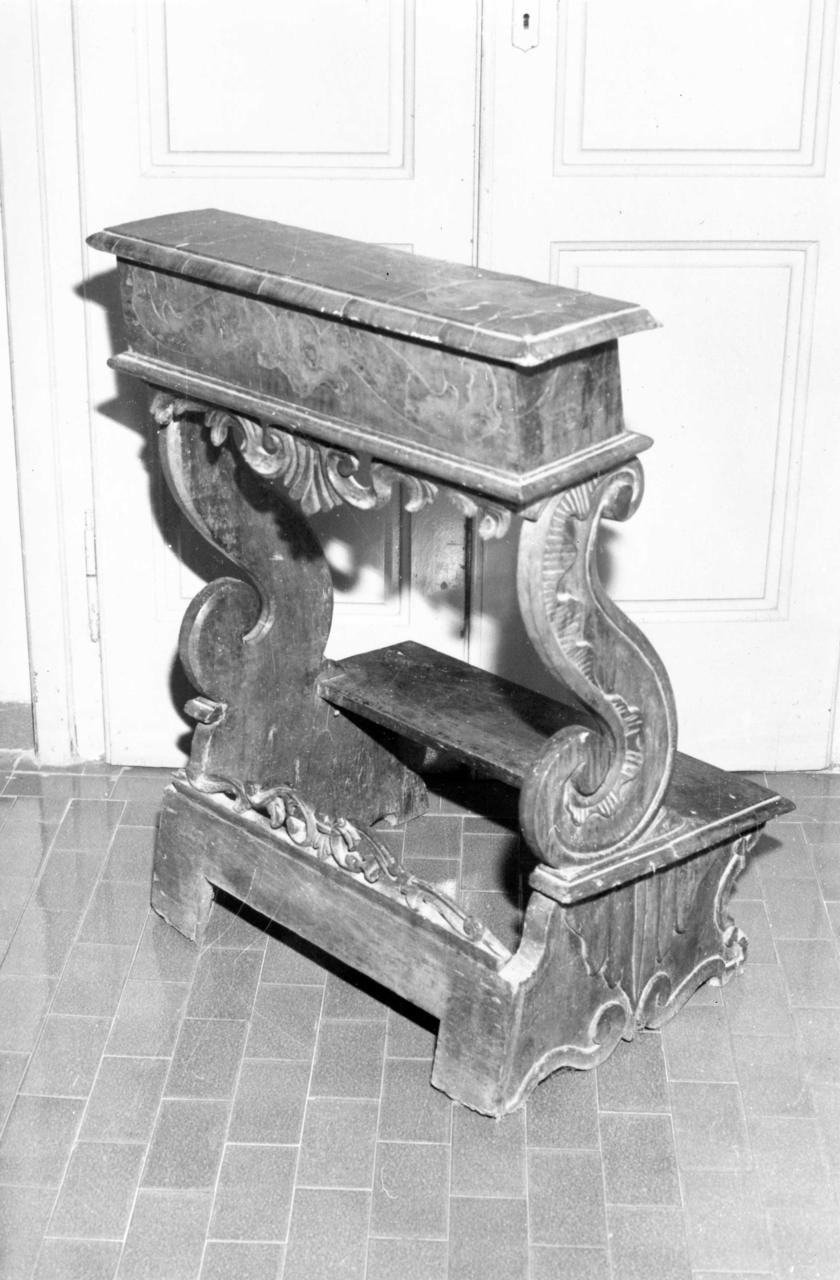 inginocchiatoio - a montanti sagomati - bottega emiliana (sec. XVIII)