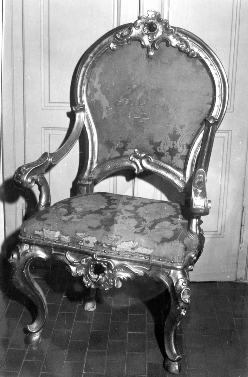 poltrona - bottega emiliana (fine/inizio secc. XVIII/ XIX)